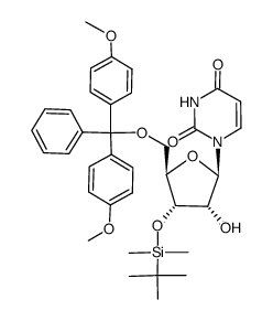 3'-DMTBS-5'-O-(4,4'-二甲氧基三苯甲基)-尿苷结构式
