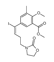 5-[1-iodo-4-(2-oxo-oxazolidin-3-yl)-but-1-enyl]-2-methoxy-3-methylbenzoic acid methyl ester Structure