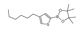 2-(4-己基-2-噻吩基)-4,4,5,5-四甲基-1,3,2-二氧杂戊硼烷结构式