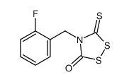 4-[(2-fluorophenyl)methyl]-5-sulfanylidene-1,2,4-dithiazolidin-3-one结构式