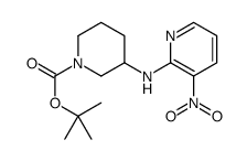 3-[(3-硝基-2-吡啶基)氨基]-1-哌啶甲酸叔丁酯结构式