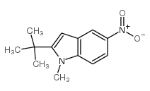2-叔丁基-1-甲基-5-硝基-1H-吲哚结构式