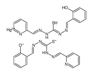 mercury(2+),2-[(E)-[[(E)-pyridin-2-ylmethylideneamino]carbamothioylhydrazinylidene]methyl]phenolate结构式