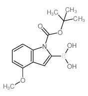 (1-(叔丁氧基羰基)-4-甲氧基-1H-吲哚-2-基)硼酸结构式