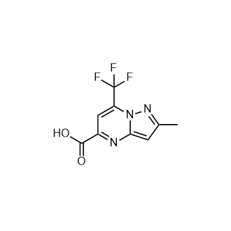 2-甲基-7-(三氟甲基)吡唑并[1,5-a]嘧啶-5-羧酸结构式
