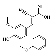 (E)-2-cyano-3-[4-hydroxy-3-methoxy-5-(phenylsulfanylmethyl)phenyl]prop-2-enamide Structure