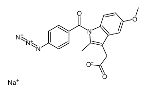 sodium,2-[1-(4-azidobenzoyl)-5-methoxy-2-methylindol-3-yl]acetate Structure