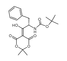 (2'S)-5-[(1-hydroxy-3-phenyl-2-t-butoxycarbonylamino)-propylidene]-2,2-dimethyl-1,3-dioxane-4,6-dione结构式