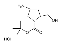 (2R,4R)-1-叔丁氧羰-2-羟甲基-4-氨基吡咯烷盐酸盐结构式