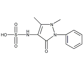 [(2,3-二氢-1,5-二甲基-3-氧代-2-苯基的1H-吡唑-4-基)氨基]甲磺酸结构式