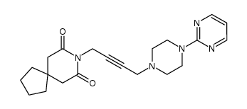 8-[4-[4-(2-Pyrimidinyl)-1-piperazinyl]-2-butynyl]-8-azaspiro[4.5]decane-7,9-dione Structure