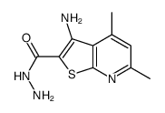 3-氨基-4,6-二甲基噻吩[2,3-b]吡啶-2-羧肼结构式