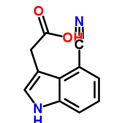 2-(4-氰基-1H-吲哚-3-基)乙酸结构式