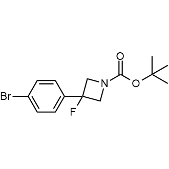 3-(4-溴苯基)-3-氟氮杂环丁烷-1-羧酸叔丁酯结构式