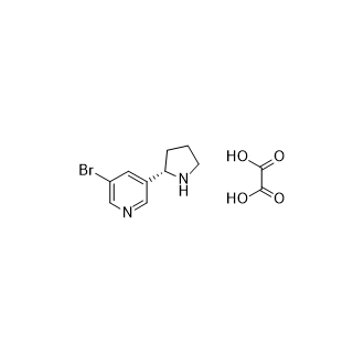 (S)-3-溴-5-(吡咯烷-2-基)吡啶草酸盐结构式