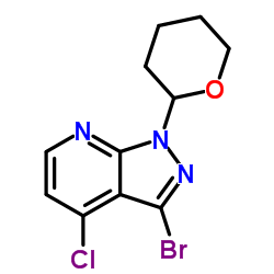 3-Bromo-4-chloro-1-(tetrahydro-2H-pyran-2-yl)-1H-pyrazolo[3,4-b]pyridine Structure