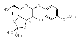 4-甲氧苯基-3,4-O-异亚丙基-β-D-吡喃半乳糖苷结构式