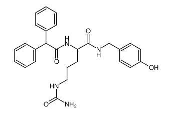 (R,S)-N5 -(Aminocarbonyl)-N2 -(diphenylacetyl)-N-[(4-hydroxyphenyl)methyl]-ornithinamide结构式