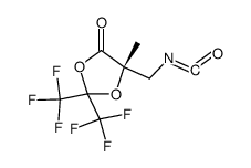 (S)-5-Isocyanatomethyl-5-methyl-2,2-bis-trifluoromethyl-[1,3]dioxolan-4-one Structure
