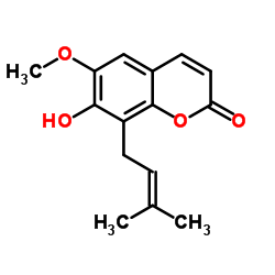 8-(二甲基烯丙基)-7-羟基-6-甲氧基香豆素结构式