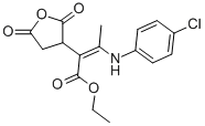 ALPHA-[1-[(4-氯苯基)氨基]亚乙基]四氢-2,5-二氧代-3-呋喃乙酸乙酯结构式