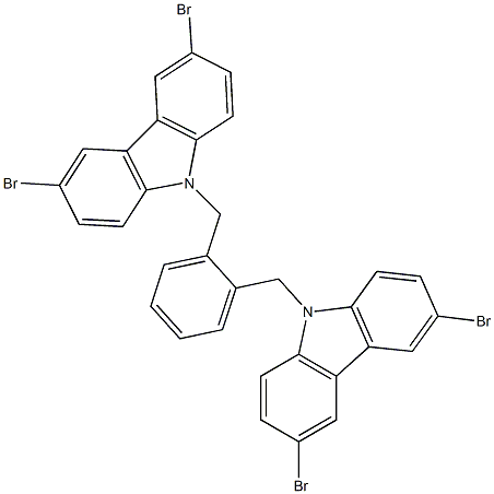 1,2-双[(3,6-二溴-9H-咔唑-9-基)甲基]苯结构式