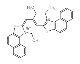 Naphtho[1,2-d]thiazolium,1-ethyl-2-[2-[(1-ethylnaphtho[1,2-d]thiazol-2(1H)-ylidene)methyl]-1-buten-1-yl]-,bromide (1:1) structure