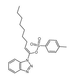 1-(1H-1,2,3-benzotriazol-1-yl)-1-nonen-1-yl 4-methylbenzenesulfonate结构式