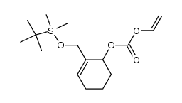1-tert-butyldimethylsiloxymethyl-6-ethenyloxycarbonyloxy-1-cyclohexene结构式
