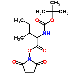 Boc-L-异亮氨酸羟基琥珀酰亚胺酯结构式