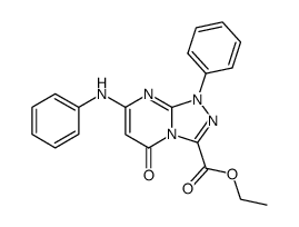 ethyl (1-phenyl-7-phenylamino-5-oxo-1,2,4-triazolo[4,3-a]pyrimidin-3-yl)carboxylate结构式