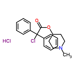 Alpha-氯-alpha-苯基苯乙酸, n-甲基-4-哌啶基酯盐酸盐结构式