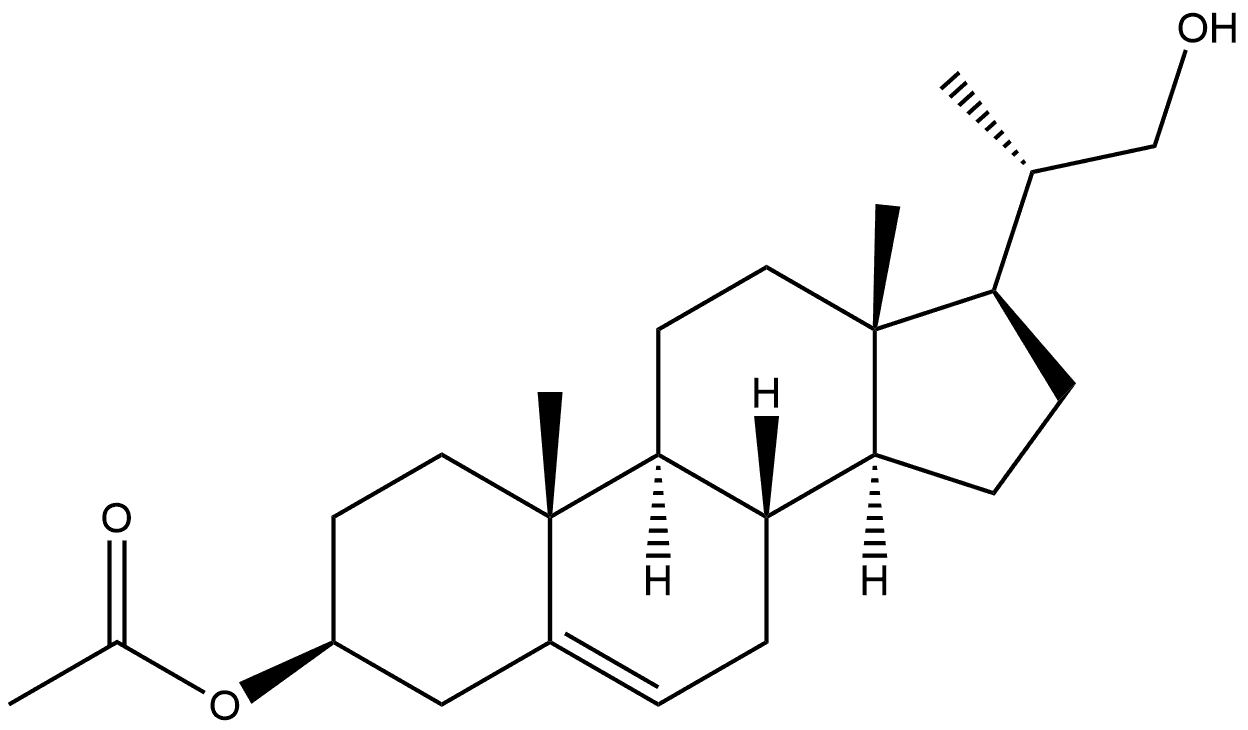 Pregn-5-ene-3,21-diol, 20-methyl-, 3-acetate, (3β,20S)- Structure