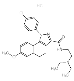 1-(4-Chlorophenyl)-N-(2-(diethylamino)ethyl)-7-methoxy-4,5-dihydro-1H-benzo[g]indazole-3-carboxamide结构式