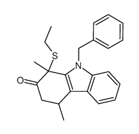 9-Benzyl-1-ethylsulfanyl-1,4-dimethyl-1,3,4,9-tetrahydro-carbazol-2-one结构式