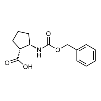 (1R,2S)-2-(((苄氧基)羰基)氨基)环戊烷羧酸结构式