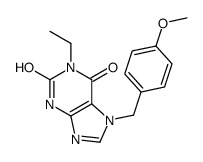 1-ethyl-7-[(4-methoxyphenyl)methyl]-3H-purine-2,6-dione结构式