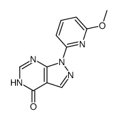 1-(6-methoxypyridin-2-yl)-1,5-dihydro-4H-pyrazolo[3,4-d]pyrimidin-4-one结构式