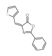 2-phenyl-4-(thiophen-2-ylmethylidene)-1,3-oxazol-5-one Structure