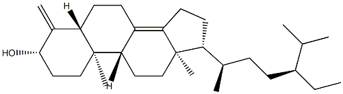 (24S)-4-Methylene-5α-stigmast-8(14)-en-3β-ol Structure