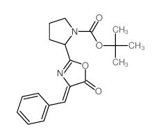 1-Pyrrolidinecarboxylicacid, 2-[4,5-dihydro-5-oxo-4-(phenylmethylene)-2-oxazolyl]-, 1,1-dimethylethylester, [S-(Z)]- (9CI)结构式