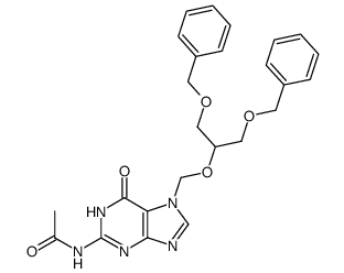 N2-acetyl-7-[[1,3-bis(benzyloxy)-2-propoxy]methyl]guanine结构式