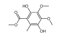 2,5-dihydroxy-3,4-dimethoxy-6-methyl-benzoic acid methyl ester结构式