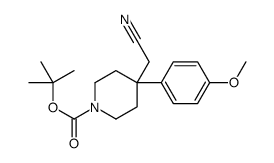 4-(氰基甲基)-4-(4-甲氧基苯基)哌啶-1-羧酸叔丁酯结构式