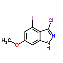 3-Chloro-4-iodo-6-methoxy-1H-indazole结构式