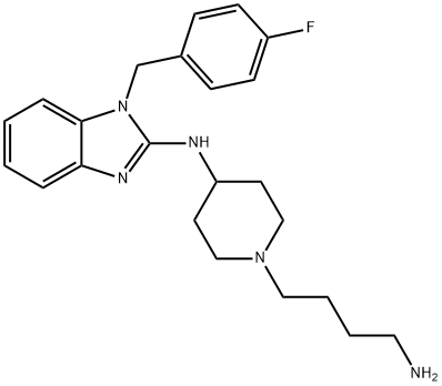 N-(1-(4-氨基丁基)哌啶-4-基)-1-(4-氟苄基)-1H-苯并[d]咪唑-2-胺盐酸盐结构式