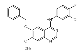 N-(3-氯-4-氟苯基)-7-甲氧基-6-苄氧基喹唑啉-4-胺结构式