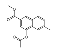 4-(乙酰基氧基)-6-甲基-2-萘羧酸甲酯结构式
