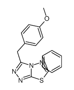 3-(4-甲氧基苄基)-6-苯基[1,2,4]噻唑并[3,4-b][1,3,4]噻二唑结构式