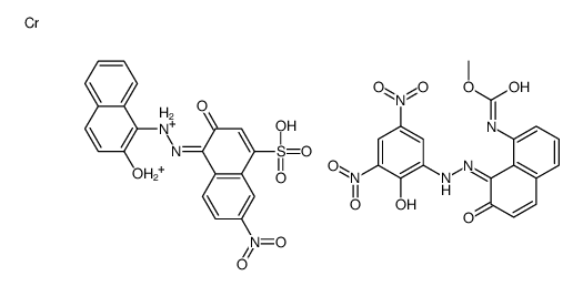 chromium,hydron,(4Z)-4-[(2-hydroxynaphthalen-1-yl)hydrazinylidene]-7-nitro-3-oxonaphthalene-1-sulfonic acid,methyl N-[(8Z)-8-[(2-hydroxy-3,5-dinitrophenyl)hydrazinylidene]-7-oxonaphthalen-1-yl]carbamate Structure